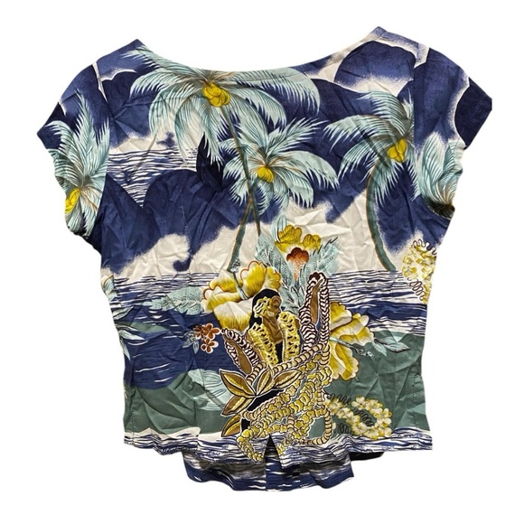 SPA Womens Vintage Hawaiian Shell Beaded Button Top - Picture 7 of 7